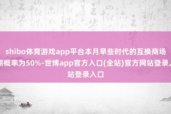 shibo体育游戏app平台本月早些时代的互换商场预期概率为